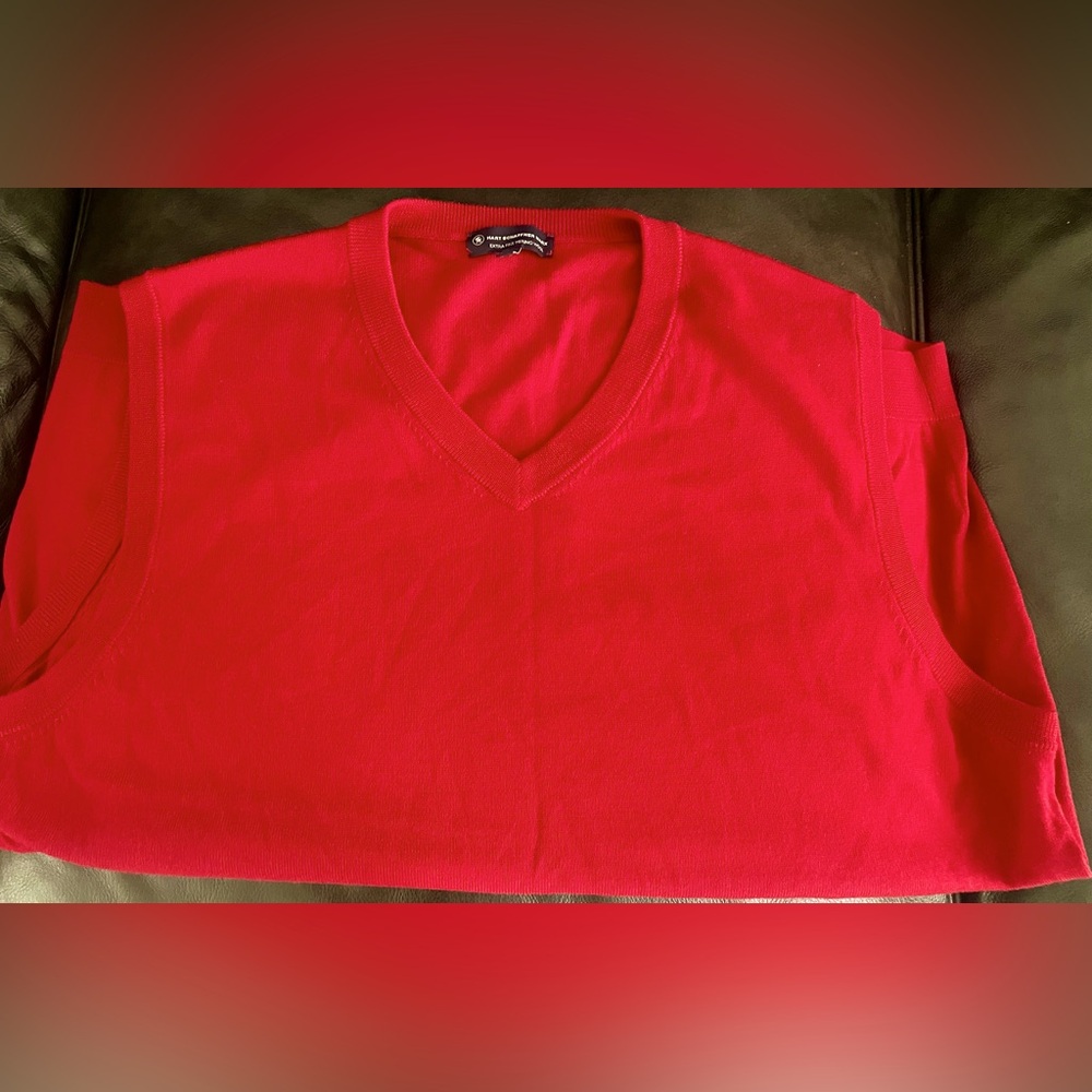 Brand new, Red, light merino wool Hart Schaffner Marx, sweater vest.